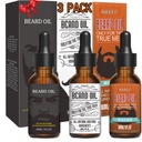 3 Pack Beard Oil for Men, Conditioning and Moisturizing for Better Beard Growth - Gift Set (Fengyin Green Tea / Glamour motion / Azure)