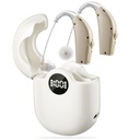 Upgrade Rechargable Hearing Aid dengan Noise Cancelling & Volume Control - Hearing Amplifier untuk Senior & Dewasa - Charging Case with LED Tampilan