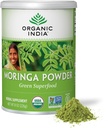 Organik INDIA moringa Powder - Moringa Oleifera Herbal Suplement, Green Superfood, Natrient Detient, Pure Plant Protein, Vitamin A, E, K, Iron, Calcium, Fiber, Vegan, USDA Tersertifikasi Organik - 8 oz