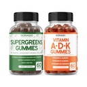 Supergreens Gummies (60 Gummies) Hijau Suplemen 8 Ingredien Power Blend - Superfood for Imunity Support for Adults and ADK (60 Count) with D & K - 10 Vegan Supplemen - Non GMO & USA