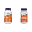 Suplemen, NC (N-Acetyl Cysteine) 600 mg dengan Selenium & Molybdenum, 100 Veg Capsules & Now Quercetin dengan Bromelain - 60 Veg Capsules