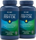 GNC Triple Power Fish Oil, Twin Pack, 120 Softgels per Bottle, Support Heart, Brain, Skin, Eye and Joint Health