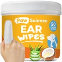 Wipes Anjing Ear Cleaner - Wipes Jari untuk Anjing & Kucing - Membersihkan, Soothing, Deodorizing Telinga Itchy - Solusi Relief Pet Ear (Kelapa)