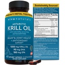 Viva Antartika Krill Oil Omega 3 Supplemen 1250 mg - DHA EPA Omega-3 & Astaxanthin konsentrasi untuk Kesehatan Gabungan, Tidak Fish Burp - 60 Krill Oil Capsules