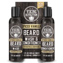 Viking Revolution Beard Wash and Beard Conditioner for Men with Argan Oil and Jojoba Oil - Beard Softtener and Strengthener Beard Care Shampers and Conditioner with Beard Oil (5oz, Spiced Vanilla)