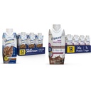 Glucerna Protein Smart Nutronation Shake & Ensure Max Protein Nuttrition Shake with 30g of Protein, 1g of Sugar, High Protein Shake, Milk Chocolate, 11 Fl Oz (Pack of 12), Cair, Halal
