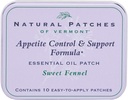 Patch Natural dari Vermont Appetite Suppressant Jas Minyak Patch, Sweet Fennel, 10 Count Tin