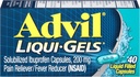 Advil Liqui- Gels Pain Reducer And Fever Reducer, Pain Medicine For Adults With Ibuprofen 200mg For Headache, Bacache, Menstrual Pain And Joint Pain Relief - 40 Liquid Filed Capsules