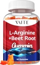 L Arginine Suplement Root Gummies - Kekuatan Ganda, Boost Energi, Dukungan Sirkulasi dan Stamina, Persembahan Keju Organik untuk Pria dan Wanita, Vegan Gummy, Non-GMO, Sugar- Bebas