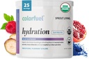 Sprout Living, Colorfull Hydration Powder Minum Mix, Organic Superfoods + Adaptogens 124; Hydration & Recovery, Electrolite, Himalaya Pink Salt, Blue Spirulina, Raspberry Flavor (25 Pelayan)