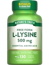 Nature 's Truth L-Lysine 500mg 124; 130 Caplet Coated 124; Formulir Bebas 124; Escule Amino Acid 124; Vegan, Non-GMO, & Gluten Free Supplemen
