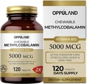 Methyl B-12 5000mcg Dapat dimakan oleh Flolate - Vitamin B12 Methylcobalamin Tablegaal Sublinual - Mendukung Fungsi Energi & Otak - Suplemen Vegan - Orange Flavor - 120 Count