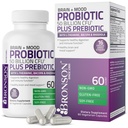 Bronson Brain + Mood Probiotic 50 Milyar CFU Plus Prebiotic with L- Theanine, Bacopa and Rhodiola Non-GMO, 60 Vegetarian Capsules