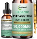 Potasium Magnesium Liquid Drops - Produksi Cairan Organik - Potasium Absorik Tinggi Citrate 1000mg Magnesium Glycinate 500mg Calcium for Heart, Kaki Kram & Muscle - Non-GMO, Vegan, 2 oz