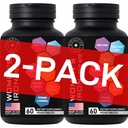 Suplemen Besi Vegan untuk Perempuan dengan Acid Folic - 168% Acid Folic Terlarang, 194% Pembangun Darah Ferrous Sulfate dengan Anemia dan Hamil - 2- Kemas, 120 Gluten- Free Gentle Iron Tablet