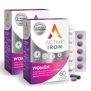Suplemen Besi Aktif 25mg + Multivitamin bagi Perempuan - Secara klinis Dibuktikan untuk Meningkatkan Energi & Mengurangi Tiredness - Lembut, Non-Constipating Besi + Perempuan Multivitamin - 60 Capsules + 60 Tablet
