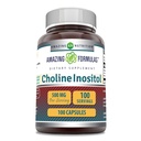 Amazing Formulas Chooline & Inositol 500 Mg Suplemen 124; Capsules 124; Non-GMO 124; Gluten- Free Gluten-; Dibuat di USA (1 Pack 124; 100 Count)