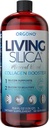Orgono Living Silica Collagen Booster 124; Vegan Mineral- Berdasarkan Suplemen Silica 124; Pendukung Kolagen Kesehatan & Auustin Produksi untuk Dukungan Gabungan & Bone Skin, Rambut Kuat & Nails 124; 33.8 Fl Oz