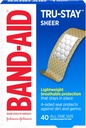 Band- Aid Brand Trustage Sheer Strips Adhesive Sterile Bandages for First Aid & Weund Protection, Individually Wrapped Wound Care Bandages for Minor Cuts & Scrapes, All One Size, 40 ct