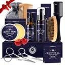 Lionmane Care Care Christmas Gifts Kit for Men, Beard Mudcud Grooming Kit- Beard Balm, Beard Wash, Beard Oil, Brush, Gunting, Birthday Anniversary Gifts for Suami / Pacar / Nya