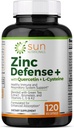 Zinc Defense + dengan Quercetin, Bromelain, L-Cysteine, EGCG (Green Tea Extract), Vitamin C, D3 & K2, 2- Bulan Supply, 120 VCaps, Non-GMO, Gluten Free