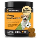 Allergy Skin Health - Allergy Itch Relief & Imune Support Chews with Fish Oil, Progories, & Vitamin E - helping Reduce Normal Shedding, Soothe Sensitive Skin, & Digetive Health (Salmon Flavor, 90 Ct)