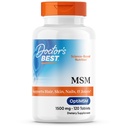 Doctors Best MSM, Supports Hair, Skin, Nails, & Joints, Non- GMO, Gluten Free, Vegan 120 Tablet