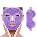 ZNOY CUETY D Cooling Ice Face Eye Mask for Reduce Puffiniss, Bags Under Eyes, Sinus, Redness, Suit Relief, Dark Circles, Migraine, Hot / Cold Pack with Soft Push Backing (Purple (1 * Eye Mask + 1 * Face Mask)