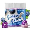 Bovine Colostrum Chews Supplement with progrants for Gut Health, Bloating, Immune Dupport, Skin, Hair Growth and Beauty - Blueberry Flavor (60 Servings)