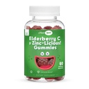 Elderberry Zinc Gummies - Organik Sambucus Elderberry Gummies dengan Zinc dan Vitamin C - Vegan Immune Dukungan untuk Dewasa dan Anak-Anak - Suplemen Elderberry Chewable untuk Immunity Boost - 60 Gummies
