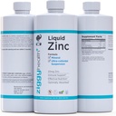 Liquid Zinc - Daily Imune Dukung Zinc Sulfate, Cair Zinc Suplemen, Detox & Skin Care Suplemen, Anak-anak & Tumbuh Vitamin, Cairan Vitamin, Zinc untuk Anak-anak, Gluten Bebas, Vegan (32 oz)