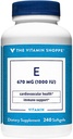 The Vitamin Shoppe Vitamin E 1.000IU - Natural Softgels, Sufforts Healthy Cardiovascular System, Immune Health & Eye Health - Once Daily (240 Softgels)