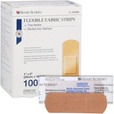 Henry Schein Adhesive Fabric Bandages, 1 "x 3" - Kotak 100 Fleksible, Strips Breather - Soft, Stretcable Wound Covers for First Aid, Medical Use, Clinics & Emergency Kits