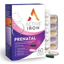 Iron Prenatal Aktif, Suplemen Besi + Prenatal Vitamin bagi Perempuan, 30 Non-Konstipating Capsules + 30 Time- Rilis Multivitamin, Pregnancy, Breastfeating & Postpartum Essentials