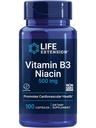 Ekstensi Hidup Vitamin B3 Niasin, Kesehatan Jantung, Dukungan & Energi Kolesterol, Gluten- Bebas, Non- GMO, 100 Kapsul