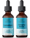 HERBAMAMA Herbal Drops Kit - Bundle of Lomatium Root Extract and Slinging Nettle Tincture 2 - Vegan, Non-GMO, Sugar & Alcohol-Free - 2 Pack