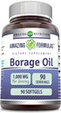 Amazing Formula Borage Oil Suplemen 2000 Mg Per Serving 124; Softgels 14; Non-GMO 124; Gluten- Free 124; Dibuat di USA (1 Pack, 90 Count)