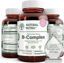 Nutra Vitamin B Natural Kompleks dengan Niasin, Lolate, Thiamin, Biotin, Support Nervous System Health, Promotes Metabolisme, Skin, Eyes and Hair Health, Whole Food Supplemen, 60 Vegetarian Capsules