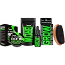 Beard Growth Kit w / GROW XXL Beard Oil / Serum for Facral Hair Growth for Men + 100% Lifetime Replacement Boar Bristle Brush + 2X Theckening Biotin Muculce Wax & Balm for Men - Formulasi di Amerika
