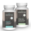 Kompleks Adrenal B Nutritial Nutronia & Ultra High Multivitamin Combo - Vitamin, Multial Mineral, & Adaptogen Dukungan - B Vitamin, Prograin, & Essider Nutrients - 90 & 180 Vegetarian Ca