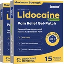 Sumifun 4% Lidocaine Patches Plus 1% Menthol - 30 Counts Maximum Power OTC Relief Patch untuk Back Ache Stiff Neck Gabungan Pain Muscle Soreness Analgesic