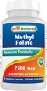 Metyl Terbuat 7500 mcg (7.5mg) (Paling Tersedia Bio- Tersedia) Veggie Capsule - Mendukung Formasi Sel Fungsi, Otak, Memori, Kesehatan Kardiovaskular, 60 Cacah