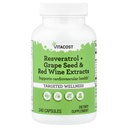 Vitacost Resveratrol + Grape Benih & Red Wine Extrates -- 240 Capsules