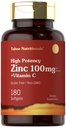 Carlyle Zinc Suplemen 100mg dengan Vitamin C 124; 180 Softgels 14; Non- GMO, Gluten Free 124; Nutronionals Tahoe