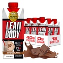 Lean Body Ready-To-Drink Chocolate Protein Shake, 40g Protein, Whey Blend, 0 Sugar, Gluten Free, 22 Vitamin & Minemens, LABRADA, 17 Fl Oz (Paket 12)