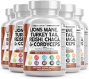 Bersihkan Nutraceuticals Lions Mane 20in1 Mushroom Suplemen dengan Turkey Tail Reishi Cordyceps Chaga Maitake Meima Poria Cocos Shiitake Oyster Porcini Enoki (5)
