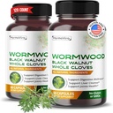 Wormwood Black Walnut Whole Cloves Ginger - Dukung Ditraffic Wellness, Liver Cleanse, Joints Health - 120-day Suppply - dibuat di USA