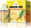 Greenpeople 7-in- 1 Magnesium Citrate Liquid, Magnesium Citrate Suplemen Minum Magnesium dengan 280mg Magnesium, Zinc, Bromelain, Vitamin C D3 B6, Muscle & Sleep Dukungan untuk Anak & Dewasa, 1 fl.Oz (10Pcs)