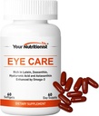 Eye Care Softgels, Lutein, Astaxantin, Hyaluronic Acid, Omega 3 (EPA, DHA), Zinc, Copper, Vitamin C & E, 60 Hari Suppply