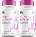 Paket 2 Nerve Savior untuk Neuropathy 828mg, Advanced Nerve Suplemen Dukungan, Renee for Heally Feet, Best Regen with Alpha Lipoic Acid, Vitamin D, B6, B1260 Capsules